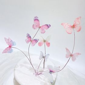 Beautiful Yarn Butterfly Ribbon Bouquet Cake Surrounding Border Decoration