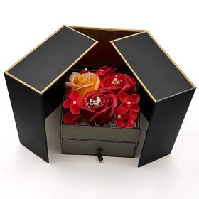 Red Rose Packaging Box For Double Opening Bow Knot Door