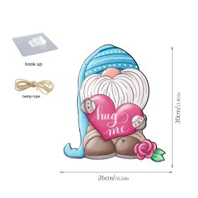 Valentine's Day Cartoon Dwarf Hanging Window Door Vacation Home Decorative Plank
