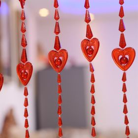 Household Plastic Crystal Acrylic Door Chain Decoration (Option: All red-100x190)